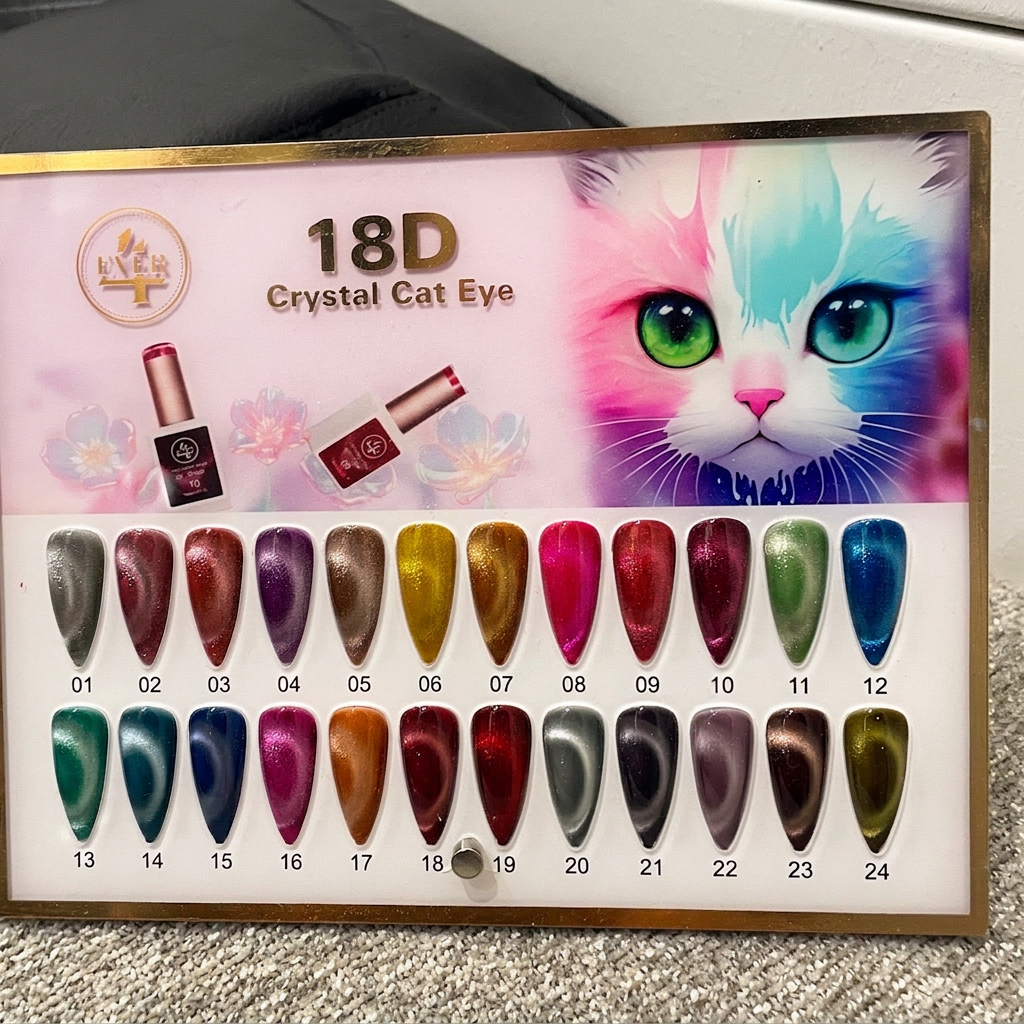 18D Crystal Cat Eye gel polish color palette