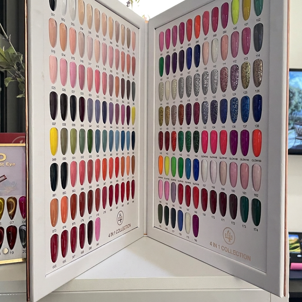 Full collection of gel polish color swatches at Bamboo Nail Studio